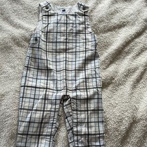 12-18 Janie and Jack Blue and Grey Plaid Overalls